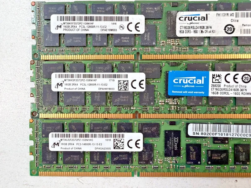 Модуль памяти 16GB Micron DDR3 ECC RDIMM PC3L-12800R MT36KSF2G72PZ And 1 PC3-149