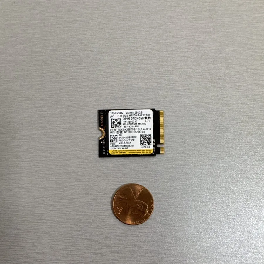 SSD-накопитель Micron 2550 256GB M.2 2230 NVMe PCIe Gen4 SSD MTFDKBK256TGE ONLY  — фото лота 2