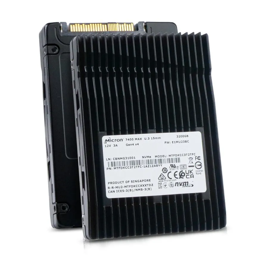 SSD-накопитель Micron 7400 MAX 3.2TB U.3 NVMe PCIe Gen4 x4 2.5" SSD MTFDKCC3T2TF