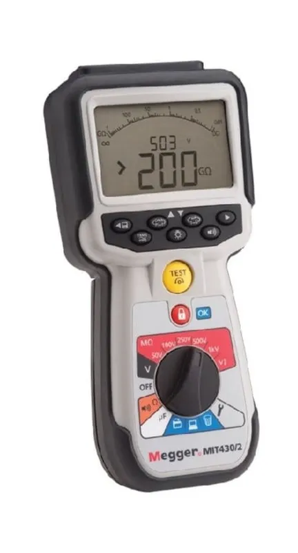 Дисплей MEGGER MIT430/2 Megohmmeter, 50 to 1000V DC, Backlit LCD