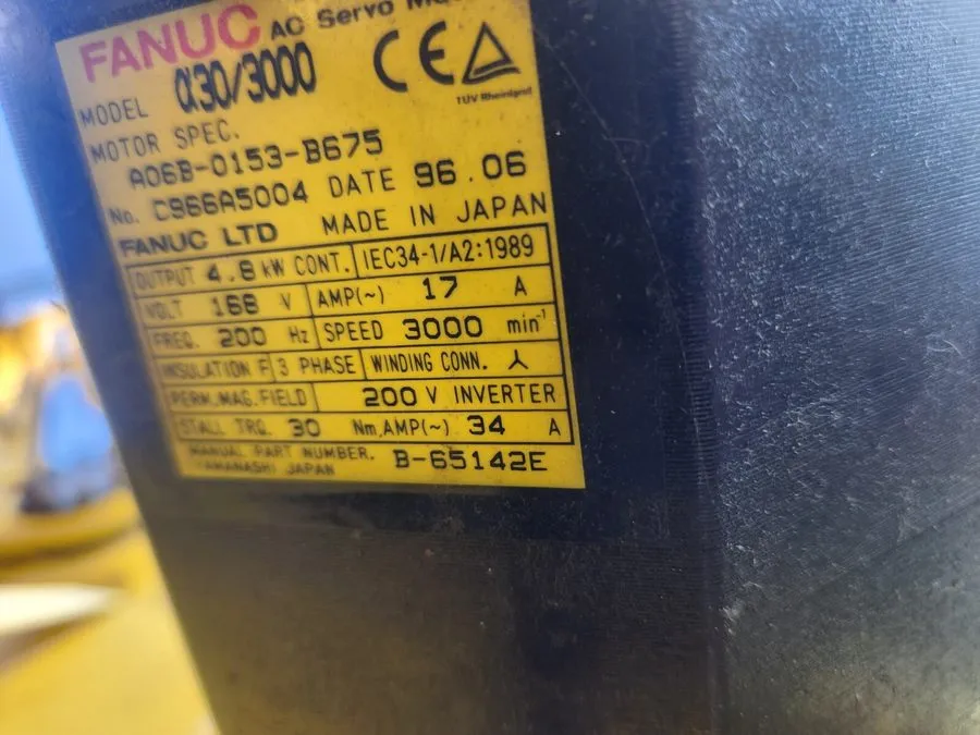 Серводвигатель FANUC A06B-0153-B675 a30/3000 AC Servo Motor 3000rpm 4.8kW 168V 1