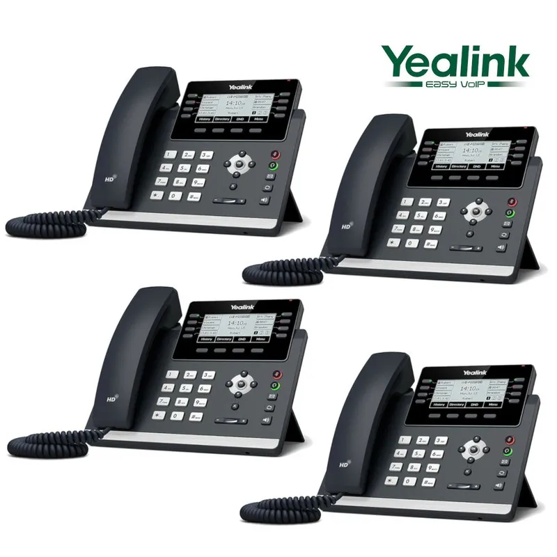 4 Yealink SIP-T43U Unified Firmware Enhanced SIP Phone T43U Gigabit VoIP 12 Line