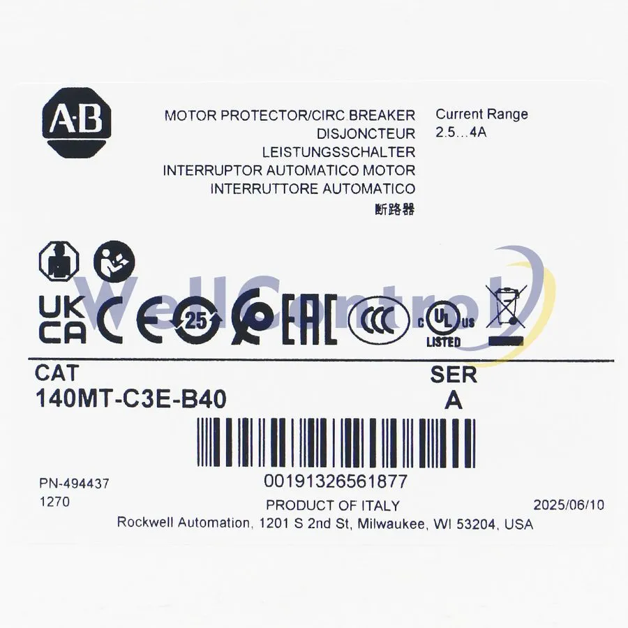 Автоматический выключатель 140MT-C3E-B40 AB MOTOR PROTECTION CIRCUIT BREAKER