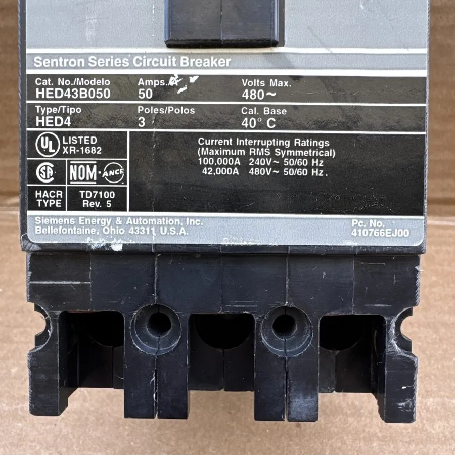 Автоматический выключатель Siemens Sentron Seires Breaker HED43B050 3 Pole 50 Am