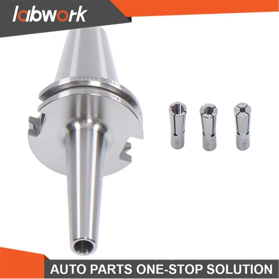 Режущий инструмент Labwork CAT40-DC06-4 Inch Slim Collet Chuck Set w/ 3 Collets  — фото лота 2