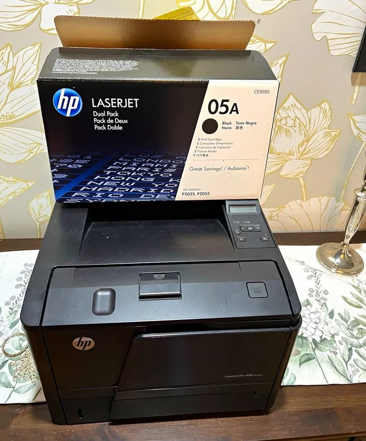 Лазерный принтер HP LaserJet Pro 400 M401dn Laser Printer Power Cord And USB Tra
