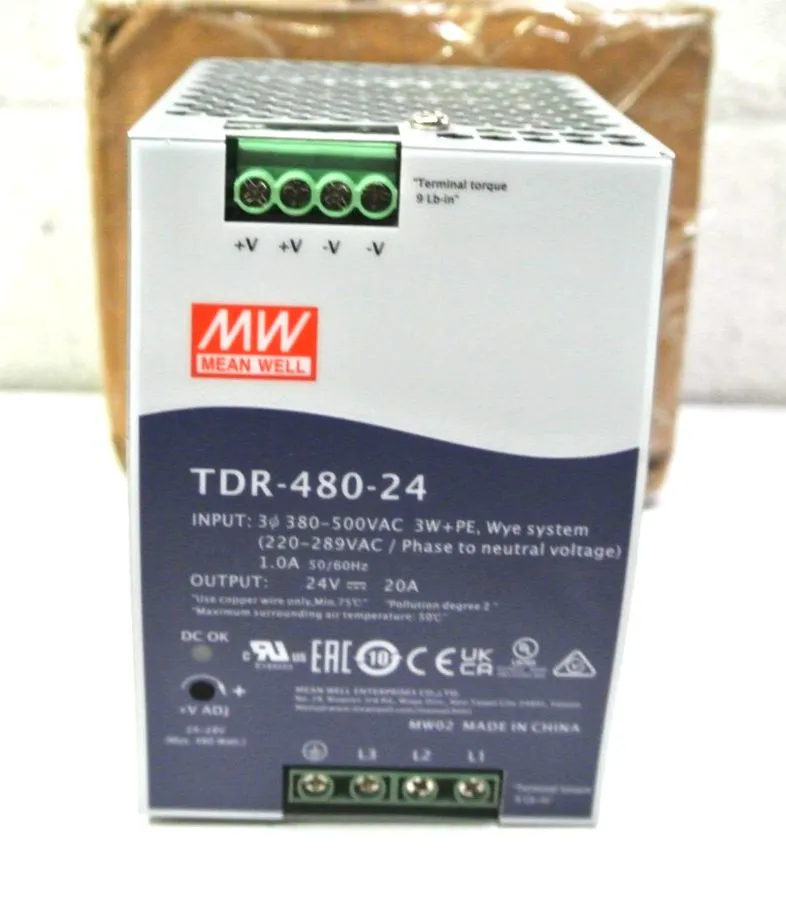 Блок питания Mean Well TDR-480-24 Industrial DIN Rail Power Supply 24VDC 20A 480