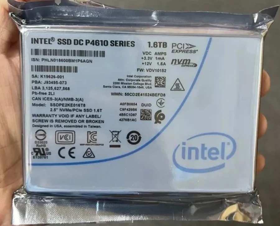 SSD-накопитель Intel DC P4610 1.6TB 2.5" NVMe U.2 SSD SSDPE2KE016T8 Enterprise S