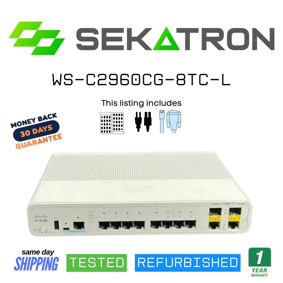 Коммутатор Cisco WS-C2960CG-8TC-L 8-Port Gigabit Ethernet Managed Switch