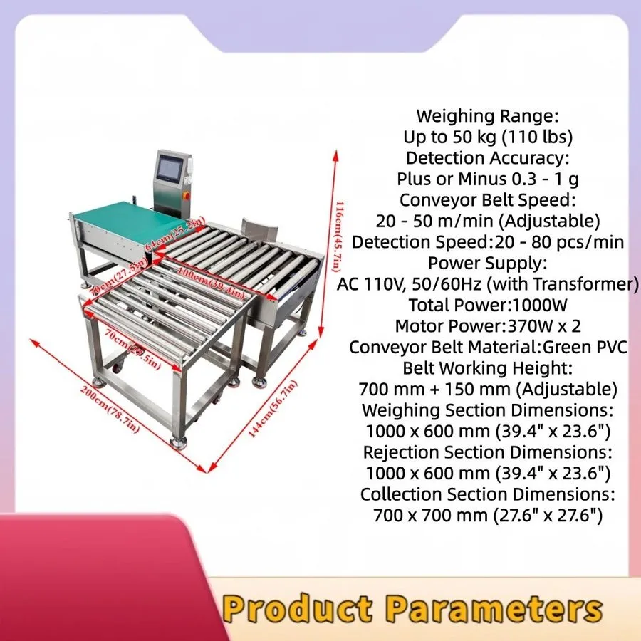 Конвейер Automatic Inline Checkweigher Weighing Conveyor with Pusher Rejection A — фото лота 1