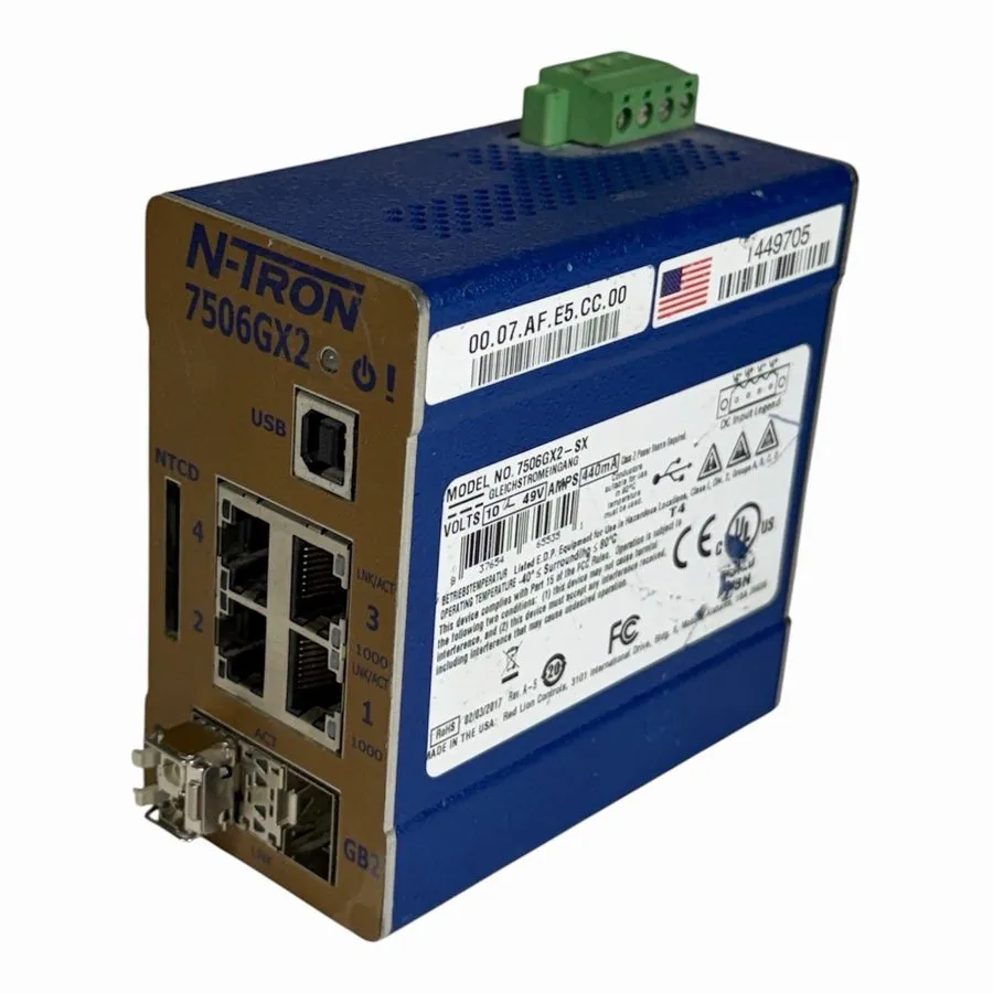 Коммутатор N-Tron 7506GX2-SX Managed Industrial Ethernet Switch 4 RJ45 2 SFP Gig