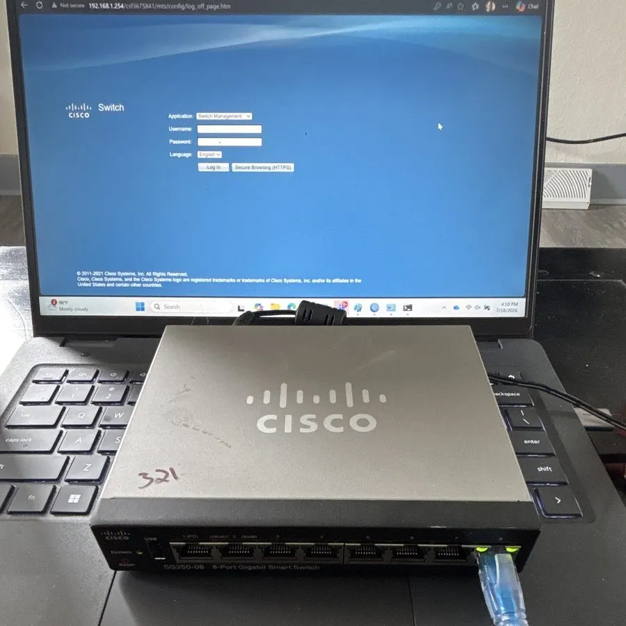 Коммутатор Cisco SG250-08 8 Port Gigabit Smart Switch Unclaimed