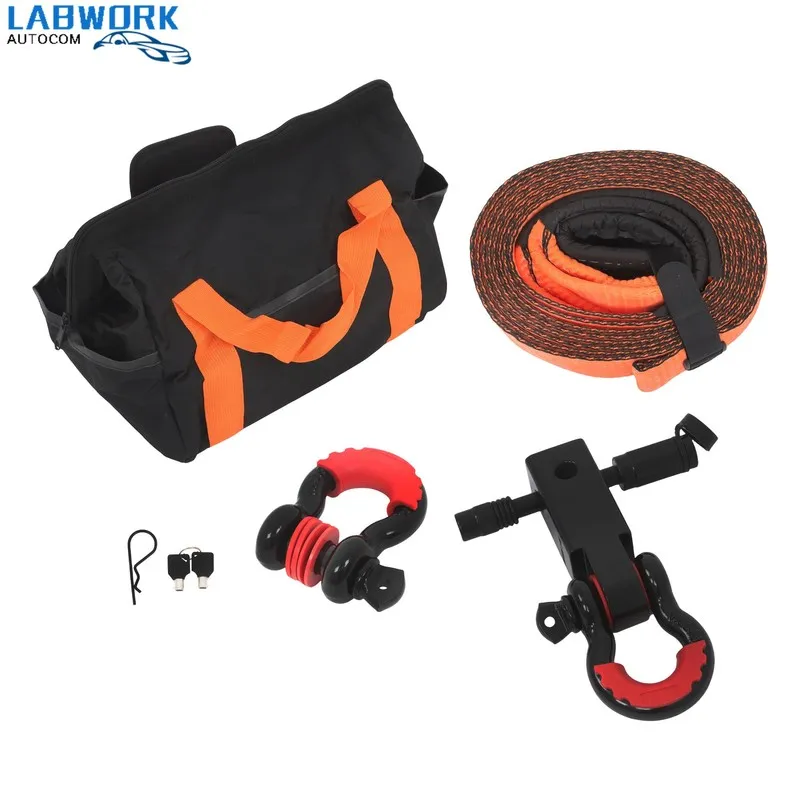 Такелажная скоба Recovery Tow Strap Kit 3" x 20' With 3/4" Anti-Theft D-Ring Sha — фото лота 2