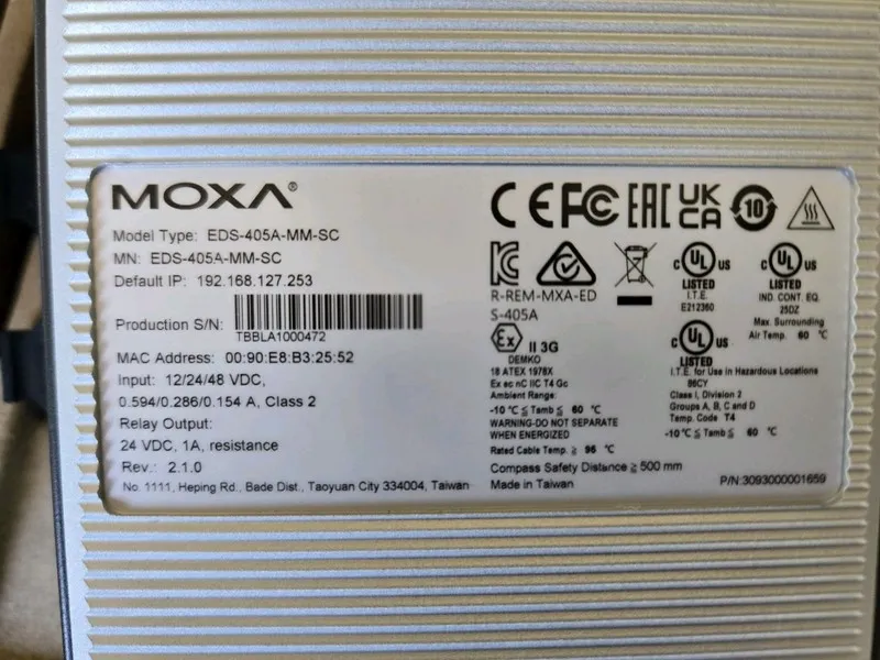 IIoT-устройство ones MOXA Ethernet Switch EDS-405A-MM-SC V1.0 — фото лота 1