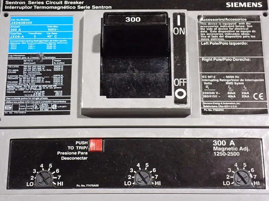 Автоматический выключатель Siemens / ITE Sentron 300 Amp Circuit Breaker 600 VAC