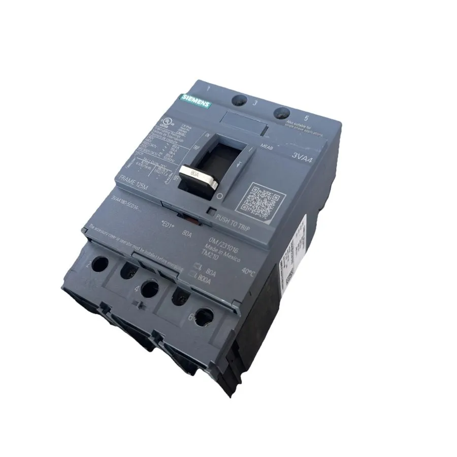 Автоматический выключатель SIEMENS 3VA4180-5ED34-0AA0 ,CIRCUIT BREAKER, 3P/80A / — фото лота 1