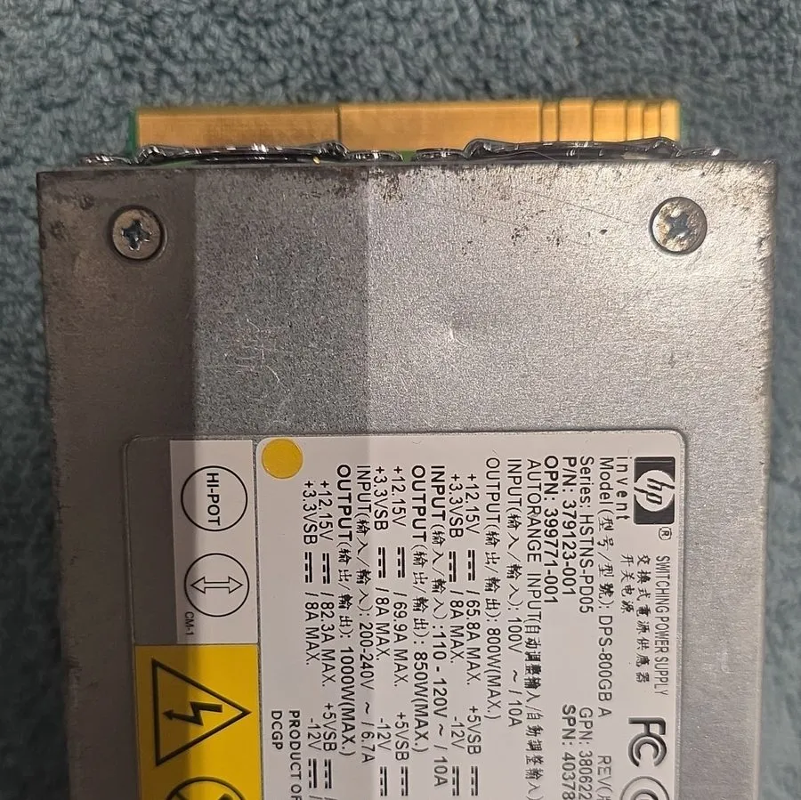 Блок питания HP DPS-800GB A 1000W Server Power Supply PSU P/N 379123-001 HPE