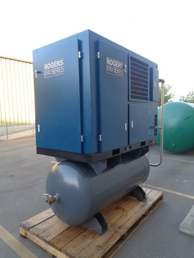 Компрессор 2019 Rogers KRV-30 30 hp VFD rotary screw air compressor 200 Gal tank — фото лота 1
