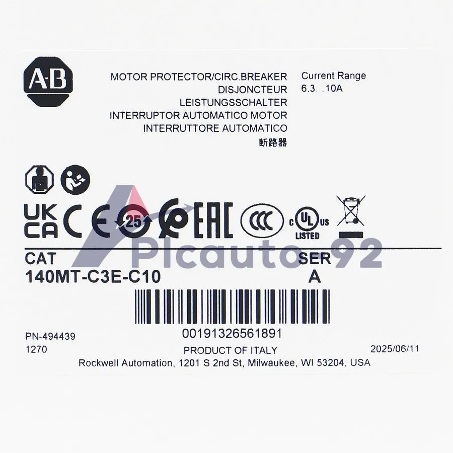 Автоматический выключатель AB 140MT-C3E-C10 Motor Protection Circuit Breaker, C