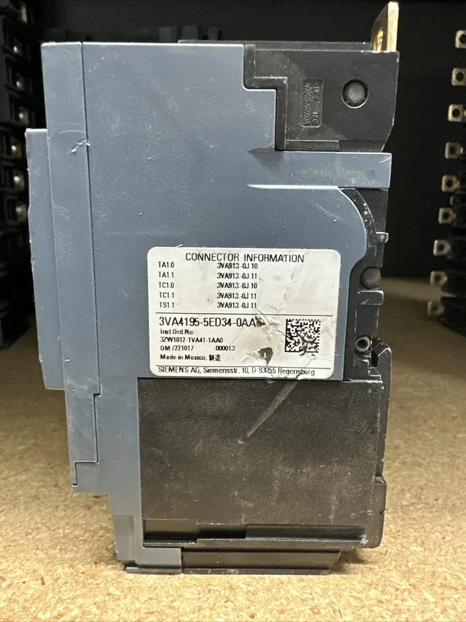 Автоматический выключатель 1 Siemens 3VA4195-5ED34-0AA0 3 Pole 15 Amp Circuit Br