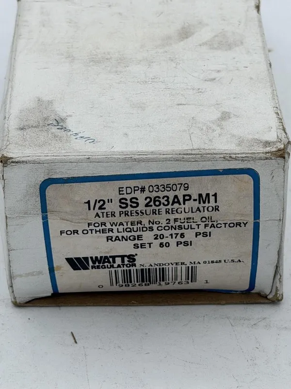Трубопроводная арматура Watts 263AP-M1 1/2 In SS Water Pressure Regulator 20-175