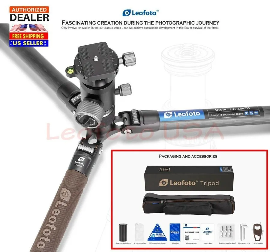 Оборудование видеонаблюдения Leofoto LX-284CT + XB-38 Reversible Travel Tripod w