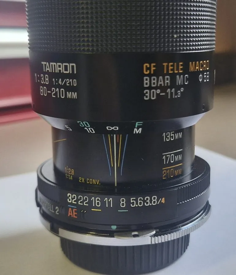 Объектив Tamron Adaptall-2 80-210mm f/3.8-4 BBAR MC Macro Lens Olympus OM (NJL03 — фото лота 2