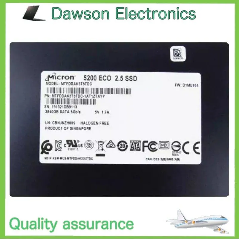 SSD-накопитель Micron 5200 ECO 3.84TB SSD SATA 6Gb/s Solid State Drive MTFDDAK3T