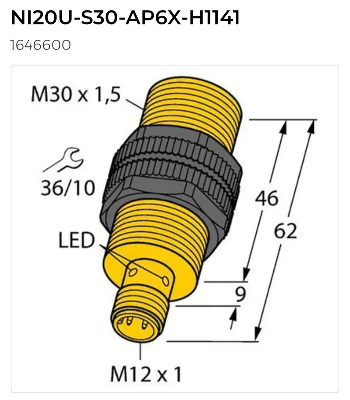 Датчик приближения TURCK Ni20U-S30-AP6X-H1141 Inductive Proximity Sensor 1646600