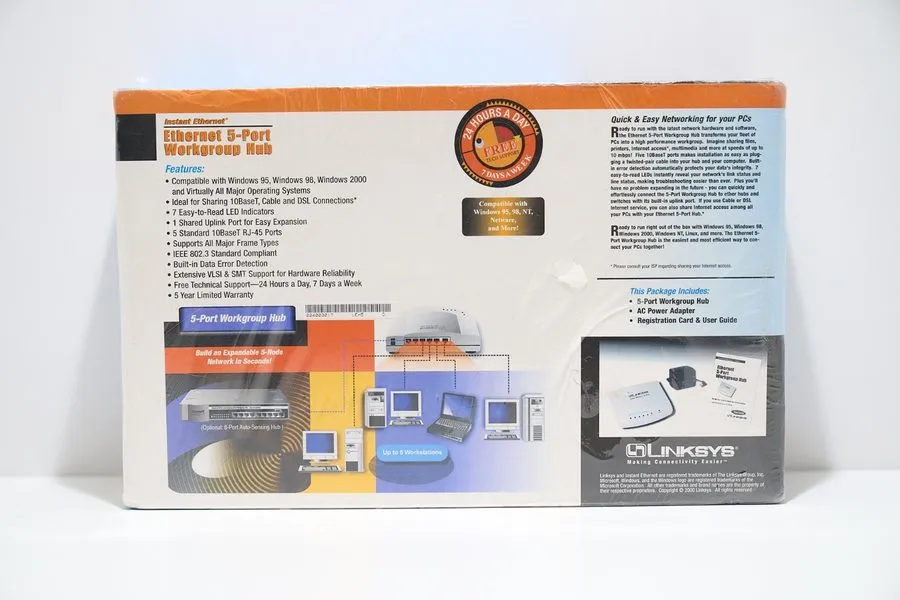 Коммутатор Linksys Ethernet 5-Port Workgroup Hub EW5HUB — фото лота 1
