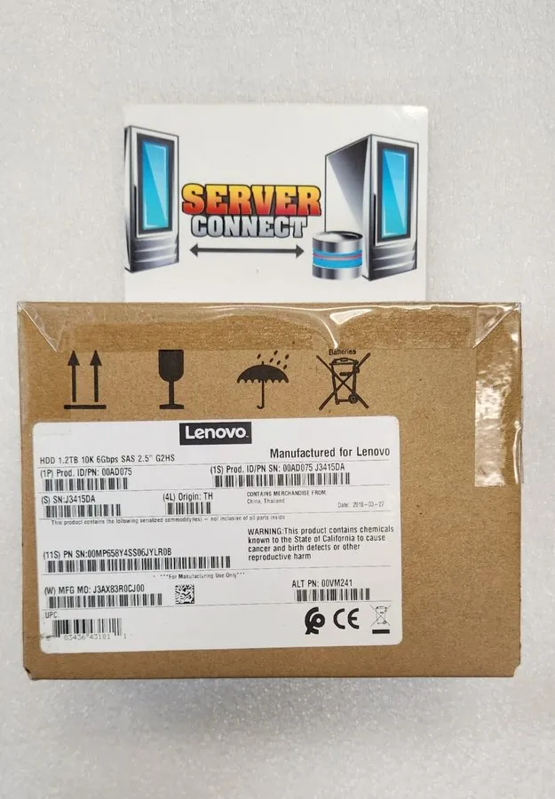 Жёсткий диск 00AD075 IBM 1.2TB 10K 6Gbps SAS 2.5 G2HS HDD, FRU 00AD076