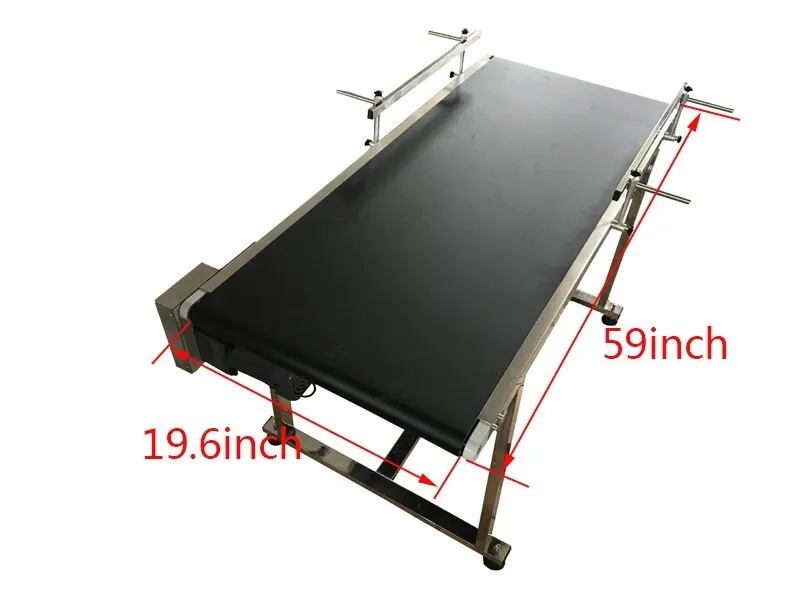 Конвейер PVC Belt Conveyor 59x19.6" Motorized Conveyor with Legs 0-18m/min Adjus
