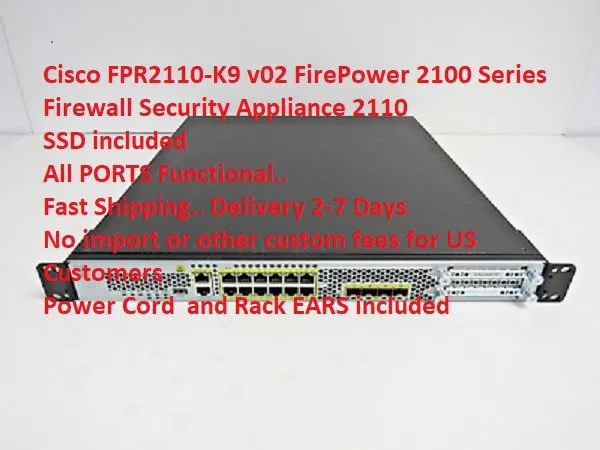 Межсетевой экран Cisco Firepower FPR-2110 Firewall 16GB RAM 100GB SSD FTD 6.x.x