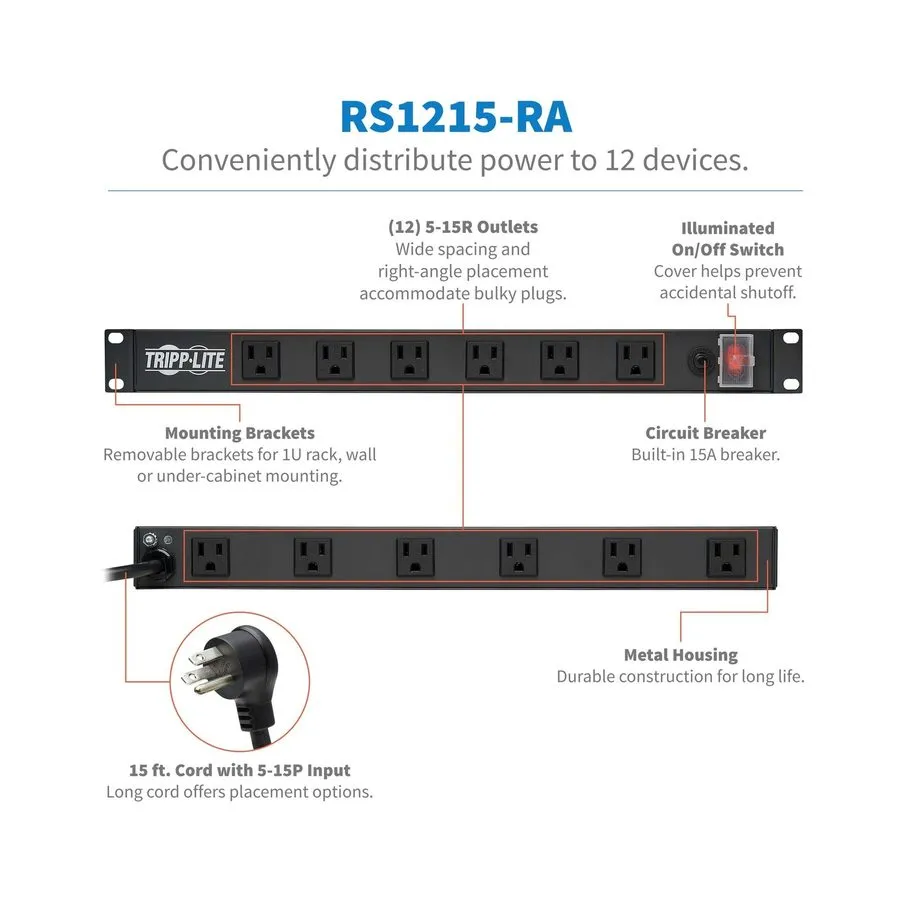 ИБП Tripp Lite 12-Outlet Rackmount Power Strip (120V, 15A)
