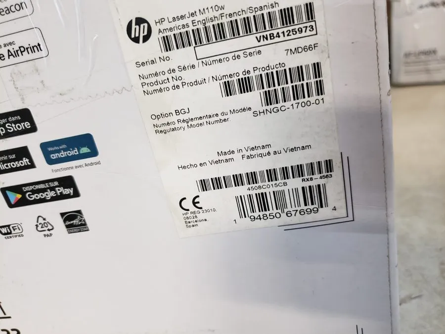 Лазерный принтер HP LaserJet M110w White Wireless Bluetooth Monochrome Laser Pri