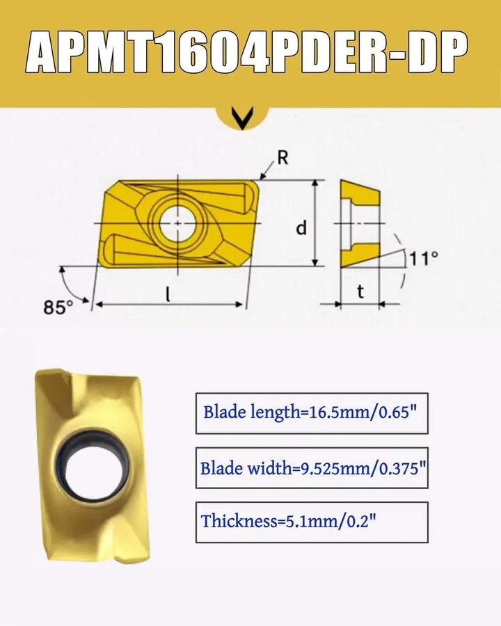 Режущий инструмент APMT1604PDER-DP Carbide Milling Inserts — фото лота 2