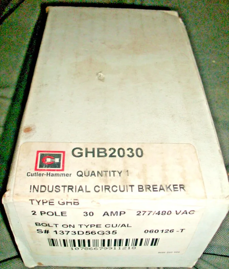 Автоматический выключатель Westinghouse GHB2030 2 Pole 30 Amp 277/480V Bolt on C