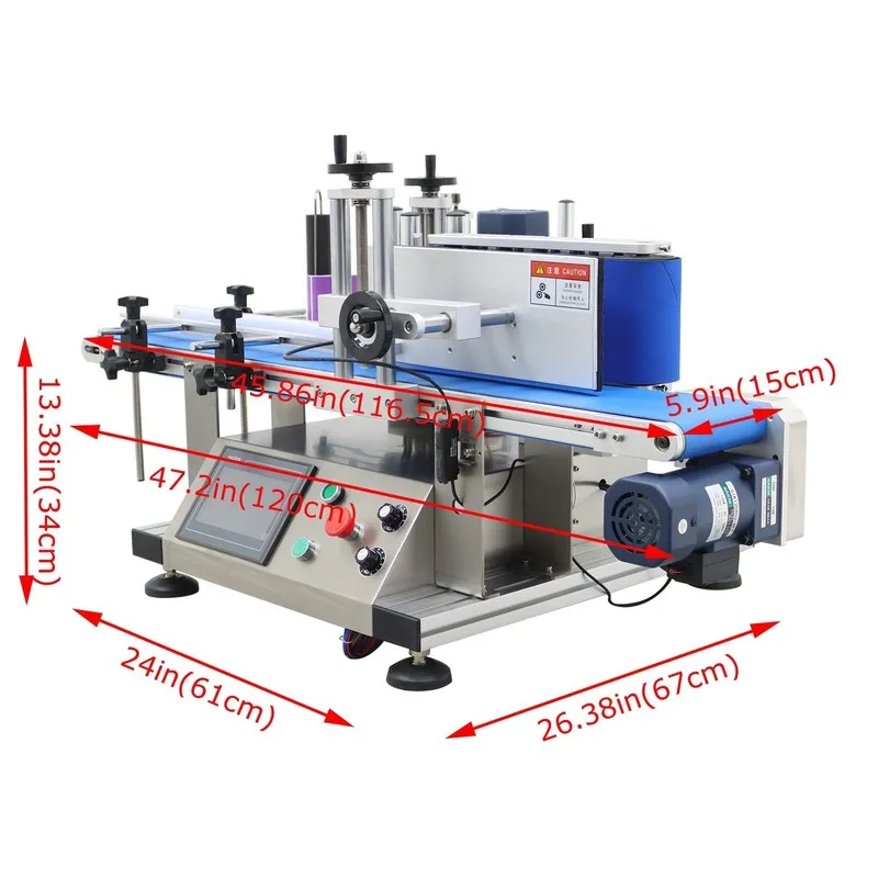 Конвейер 1.57-3.9in Automatic Round Bottle Labeling Machine w/ Conveyor Label Ap
