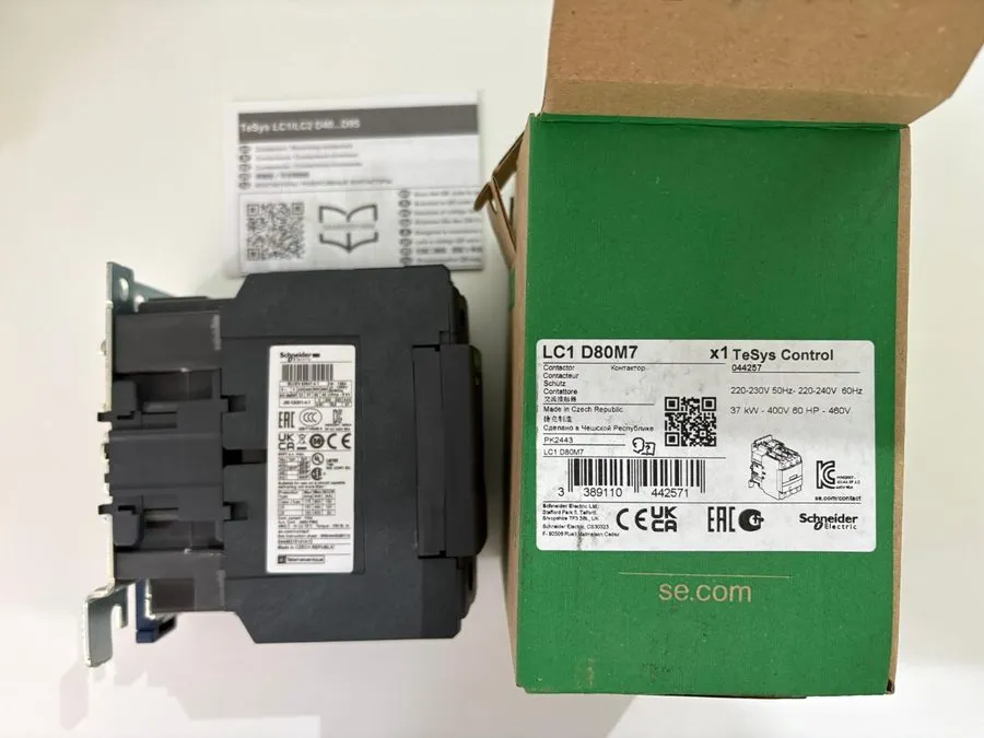 Контактор Schneider LC1D80M7 TeSys D Magnetic Contactor 80A 220V AC