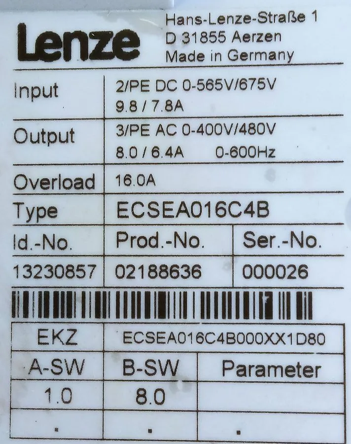 Сервопривод ECSEA016C4B LENZE Servo Drive