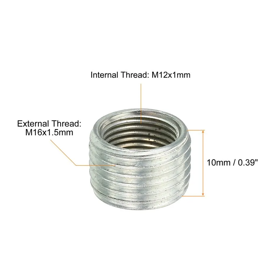 Датчик M16x1.5mm M12x1mm Thread Adapters Sleeve Reducing Nut 10mm Pipe Connector — фото лота 1