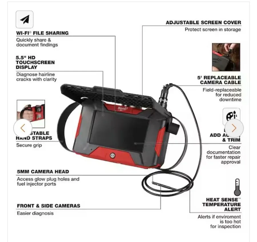 Видеоэндоскоп Milwaukee 3151-21 M12 Auto Shop Borescope Wi-Fi File Sharing Inspe