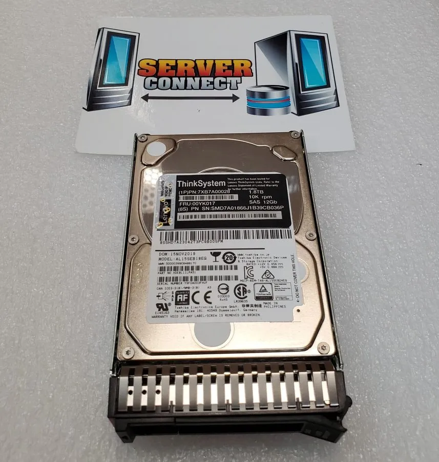 Сервер 7XB7A00028 Lenovo ThinkSystem 00YK017 2.5" 1.8TB 10K SAS 12G HDD Hard Dri