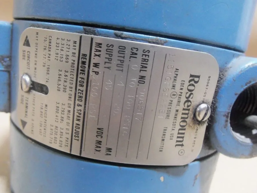 Датчик давления EMERSON ROSEMOUNT 1151 0-100PSI PRESSURE TRANSMITTER 1151GP6E22B
