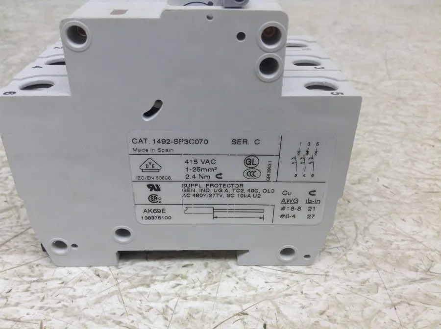 Автоматический выключатель ALLEN BRADLEY 1492-SP1C060 SER C MINI CIRCUIT BREAKER
