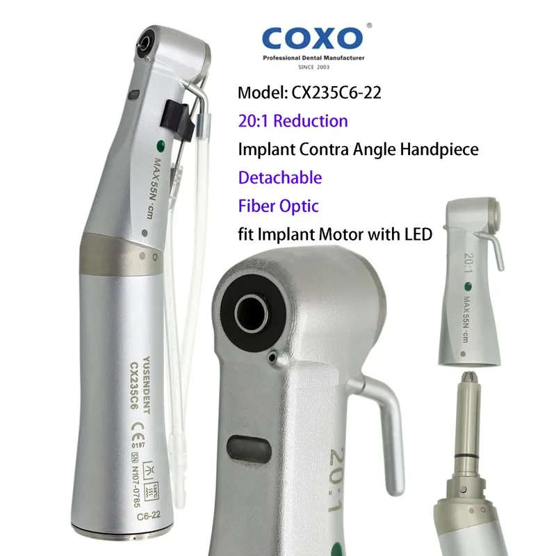Стоматологический наконечник COXO 20:1 Implant Handpiece CX235C6-22 Dental Surgi — фото лота 1