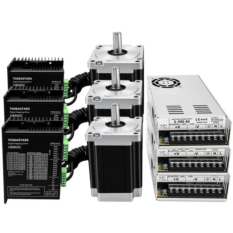 Электродвигатель Nema34 Stepper Motor 86mm CNC 14mm shaft 4.5/8.5/12Nm Driver Ki