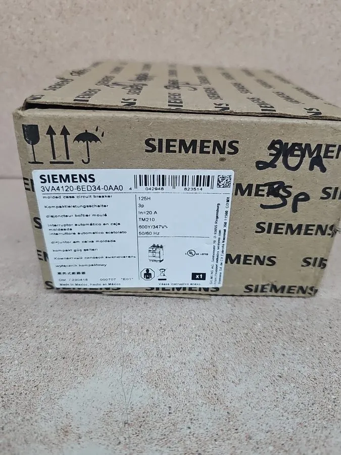 Автоматический выключатель SIEMENS 3VA4120-6ED34-0AA0 Molded Case Circuit Breake