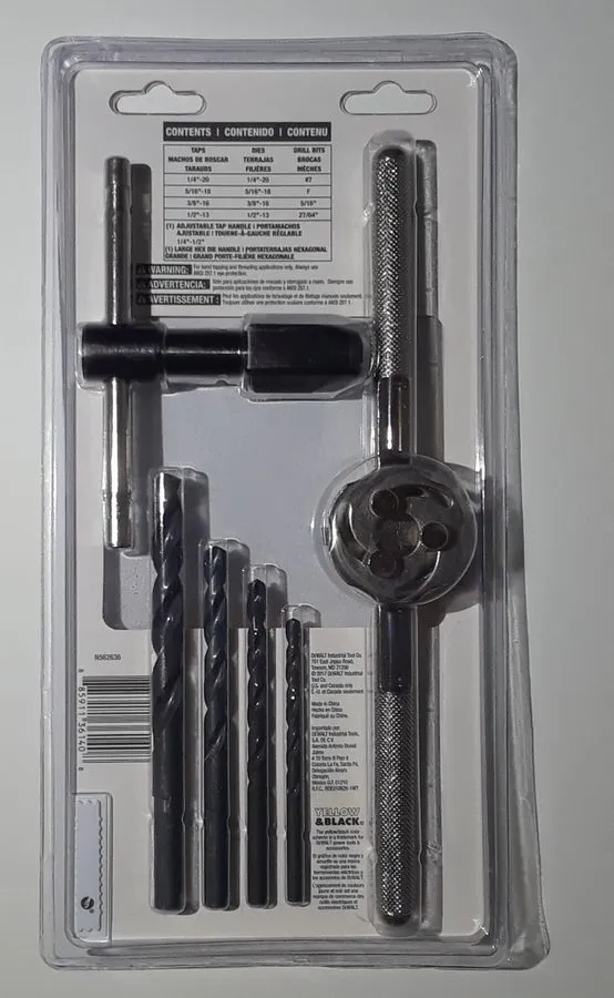 Режущий инструмент Dewalt DWA1452 Fractional Tap and Large Hexagon Die Set (14-P — фото лота 1
