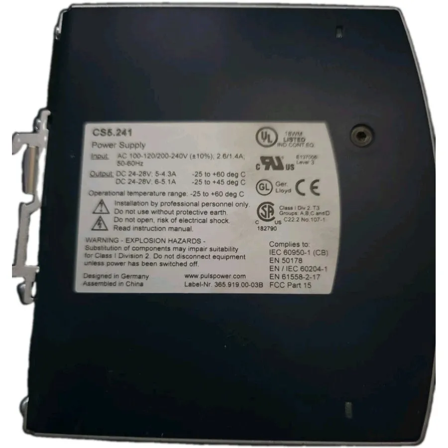 Блок питания PULS DIMENSION CS5.241 DIN Rail Power Supply 24V 5A 120W, 100-240VA